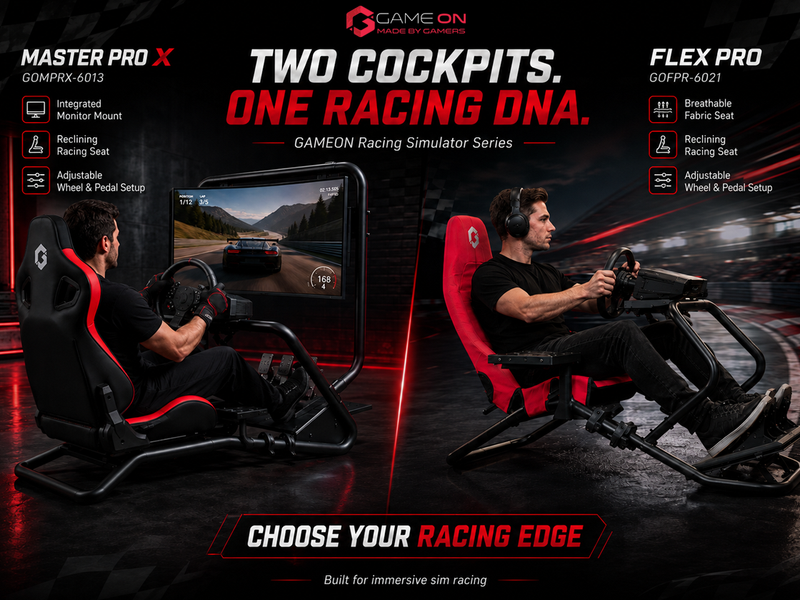 GAMEON Racing Simulator Cockpits – Built for Control. Designed for Immersion.