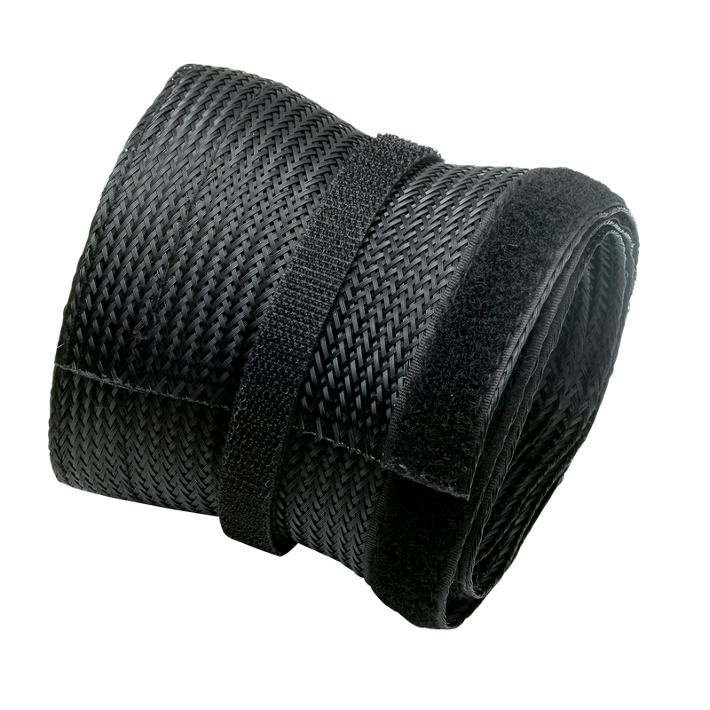 GAMEON GO-5374 Flexible Cable Wrap Sleeve with Hook and Loop Fastener (85mm/3.3" Width) - Black