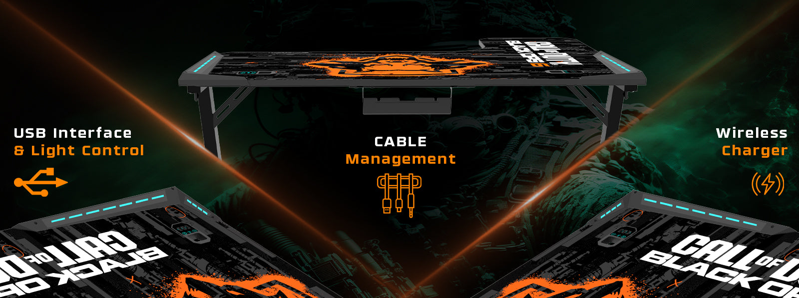 Call Of Duty (COD) Raptor BLKOPS6-L Series L-Shaped RGB Flowing Light ...