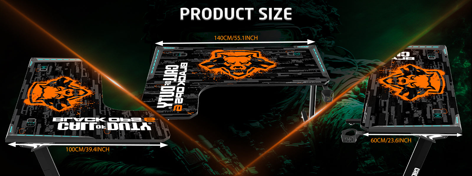 Call Of Duty (COD) Raptor BLKOPS6-L Series L-Shaped RGB Flowing Light ...