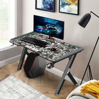 Call Of Duty (COD) x  GAMEON Hawksbill Series RGB Flowing Light Gaming Desk (Size: 1200-600-720mm) With (800*300*3mm - Mouse pad), Headphone Hook & Cup Holder - Black/Grey
