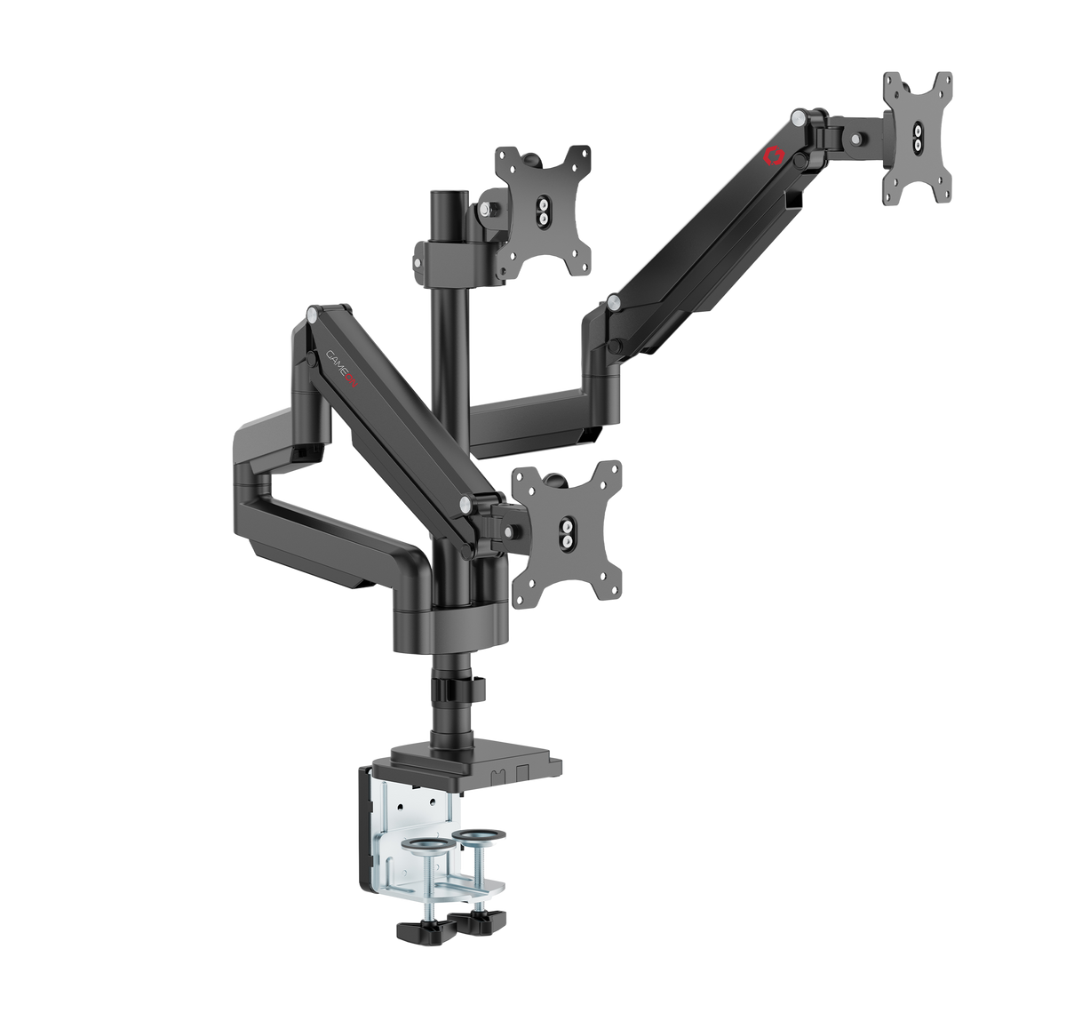GAMEON GO-5367 Triple Monitor Arm, Stand And Mount For Gaming And Office Use, 17" - 30", Each Arm Up To 6 KG