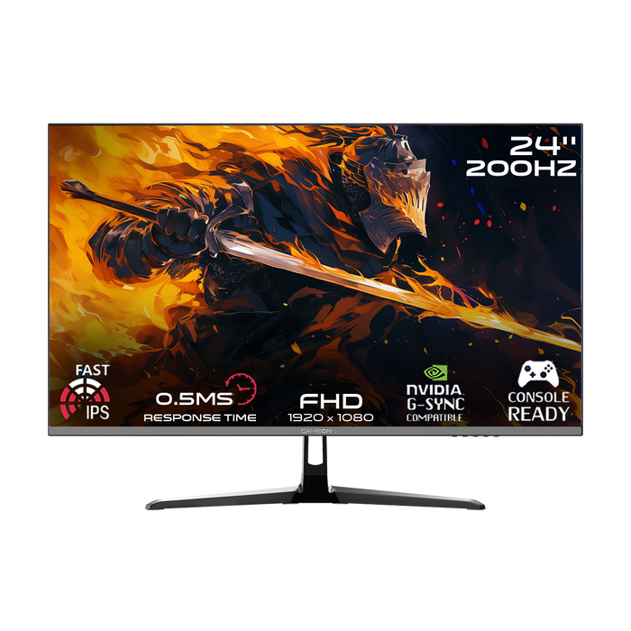 GAMEON GOPS24200IPS Pro Series 24" FHD, 180Hz, MPRT 0.5ms, HDMI 2.1, Fast IPS Gaming Monitor (Supports PS5) - Black