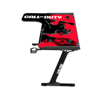 Call Of Duty (COD) x GAMEON Phantom XL-L Series L-Shaped RGB Flowing Light Gaming Desk (Size: 1400-600-720mm) With (800*300*3mm - Mouse pad), Headphone Hook, Cup Holder, Cable Management, Gamepad Holder, Qi Wireless Charger & USB Hub - Black/Red