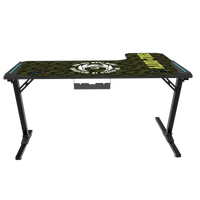 Call Of Duty (COD) Phantom XL-L Series L-Shaped RGB Flowing Light Gaming Desk With Mouse pad, Headphone Hook, Cup Holder, Cable Management, Gamepad Holder, Qi Wireless Charger & USB Hub - Black/Green