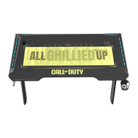 Call Of Duty (COD) Hawksbill Series RGB Flowing Light Gaming Desk With Mouse pad, Headphone Hook & Cup Holder - Black/Green