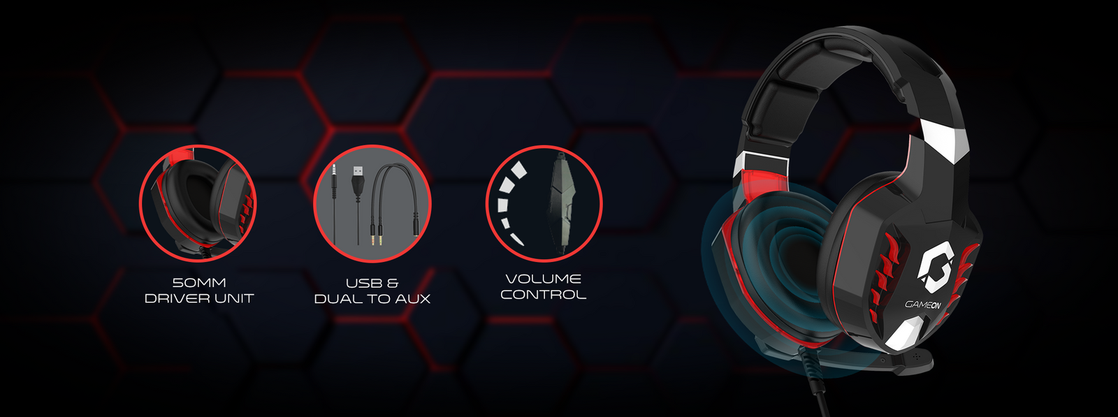 GAMEON GOK901 Nightfall 50mm Driver Gaming Headset at AX Store