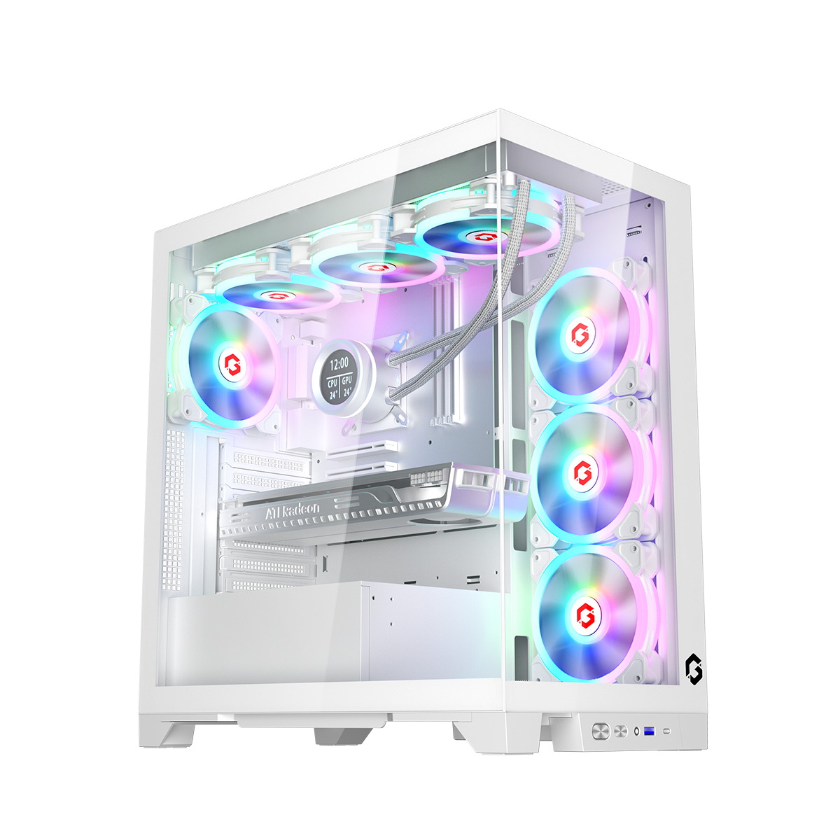 GAMEON Emperor Arctic IV Series Mid Tower Gaming Case - White