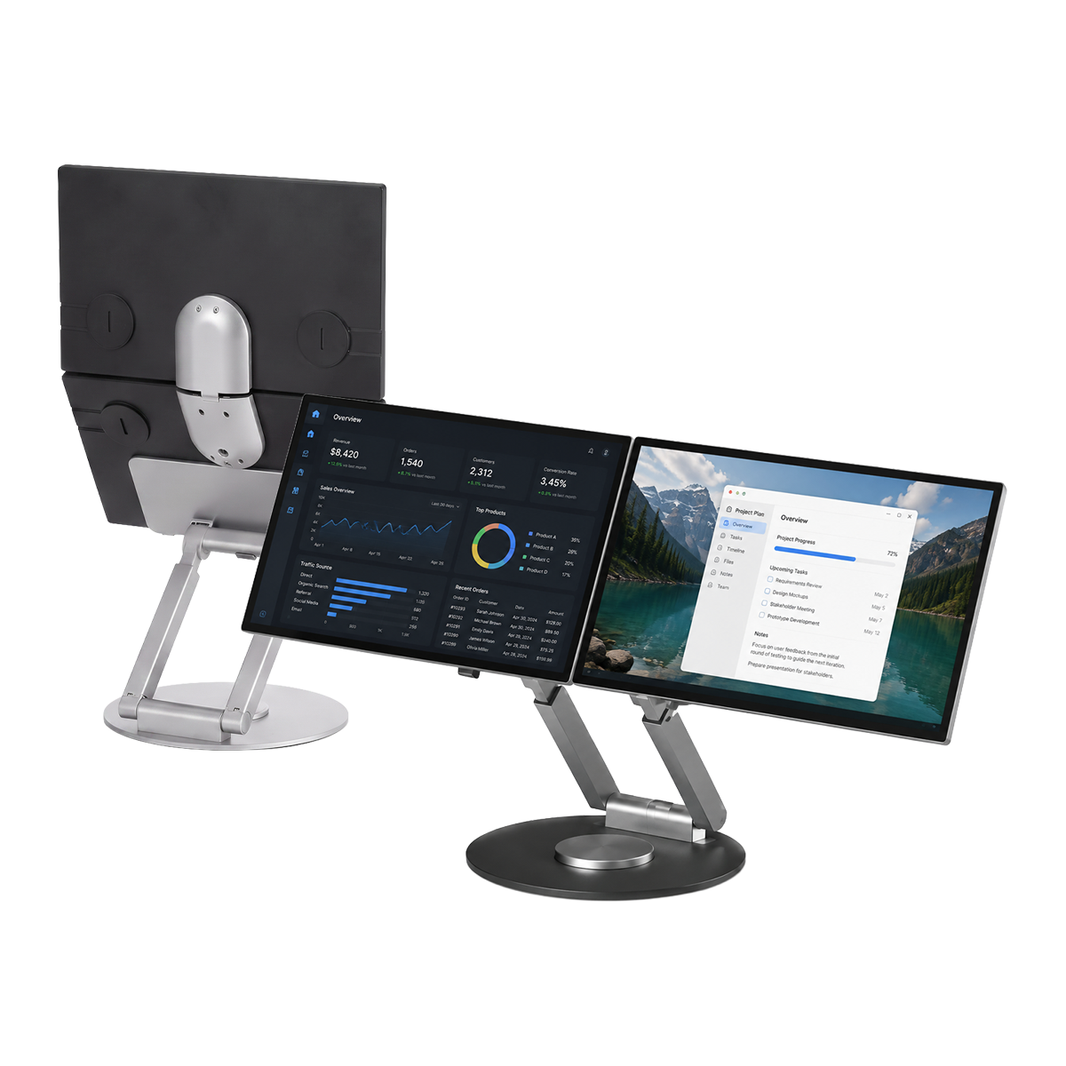 GAMEON GORS2FHD OmniView Series 15.6″ Dual-Screen FHD, IPS, 60Hz Modular Cockpit Monitor - Black