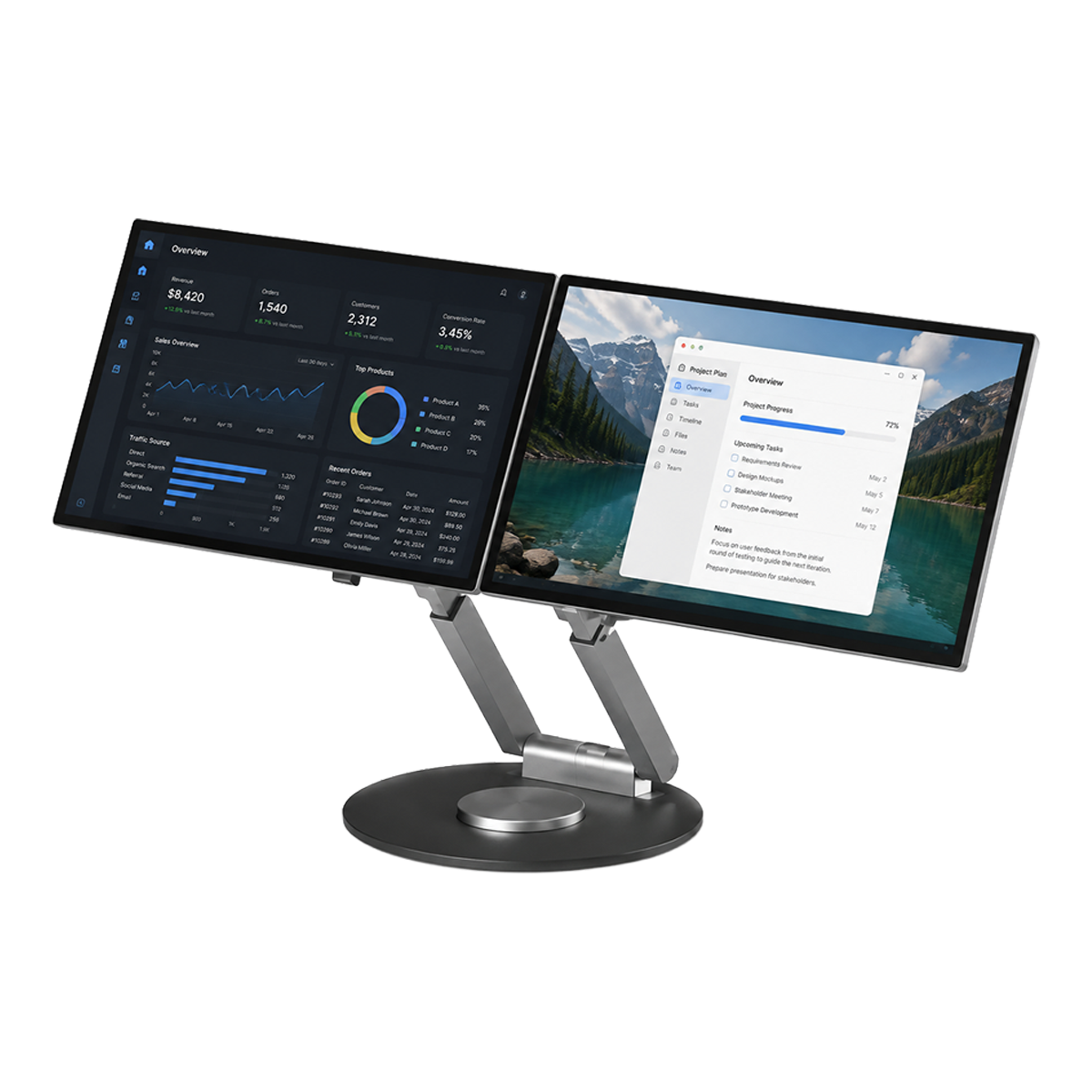 GAMEON GORS2FHD OmniView Series 15.6″ Dual-Screen FHD, IPS, 60Hz Modular Cockpit Monitor - Black