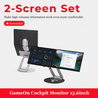 GAMEON GORS2FHD OmniView Series 15.6″ Dual-Screen FHD, IPS, 60Hz Modular Cockpit Monitor - Black