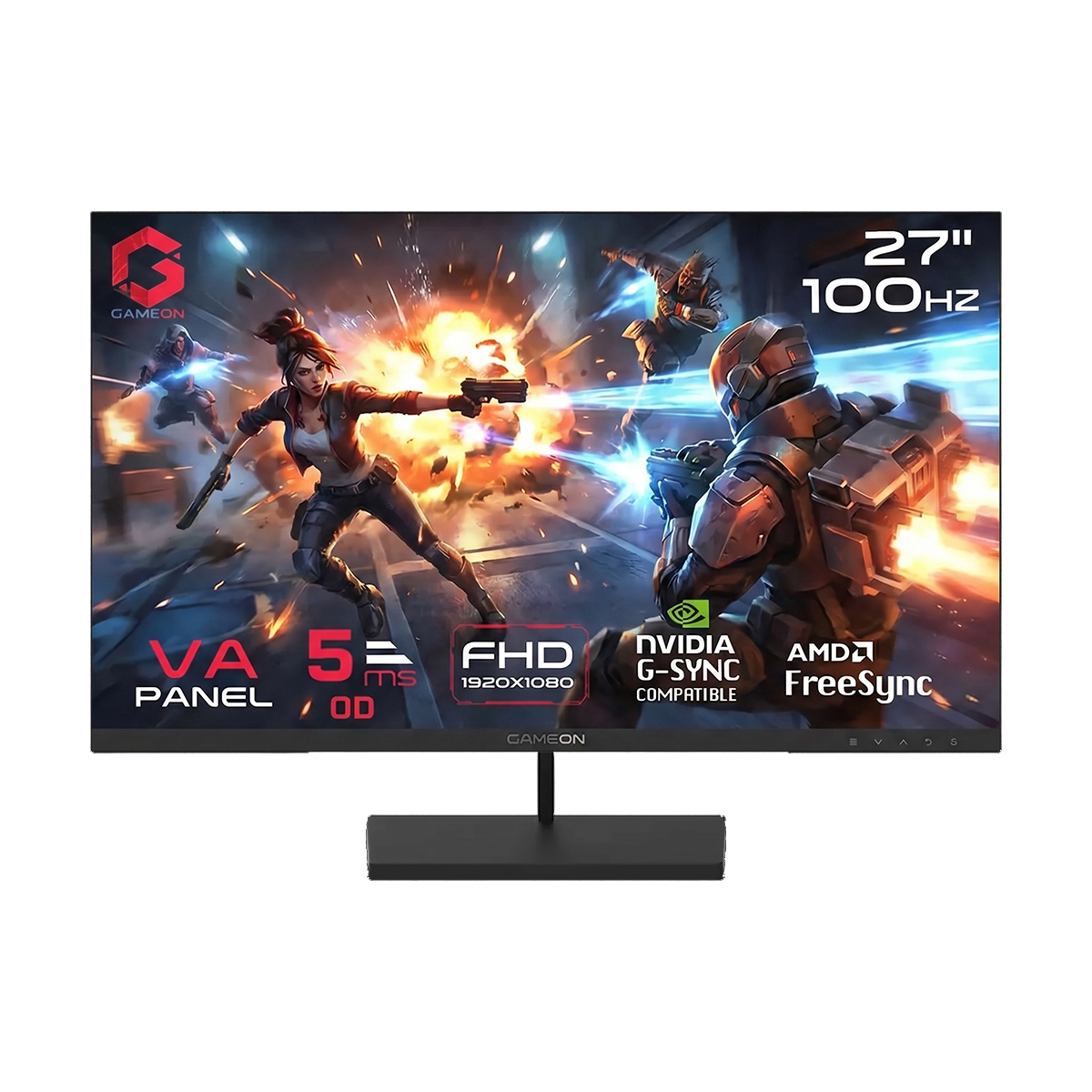 GAMEON GB27F100 Basic Series 27" FHD, 100Hz, 5ms, VA Panel Gaming Monitor - Black