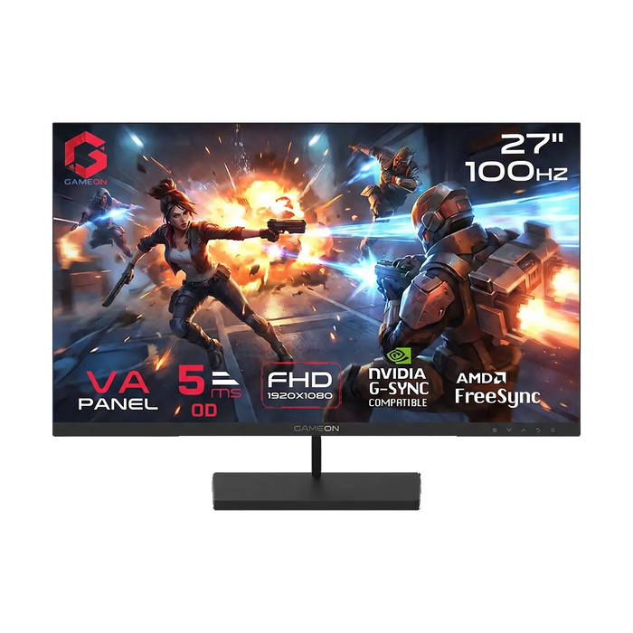 GAMEON GB27F100 Basic Series 27" FHD, 100Hz, 5ms, VA Panel Gaming Monitor - Black
