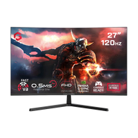 GAMEON GC27F120VA Pro Series 27'' FHD, 120Hz, MPRT 0.5ms, HDMI 2.1, Fast VA Panel Curved Gaming Monitor 1500R, 16:9 (Supports PS5) - Black
