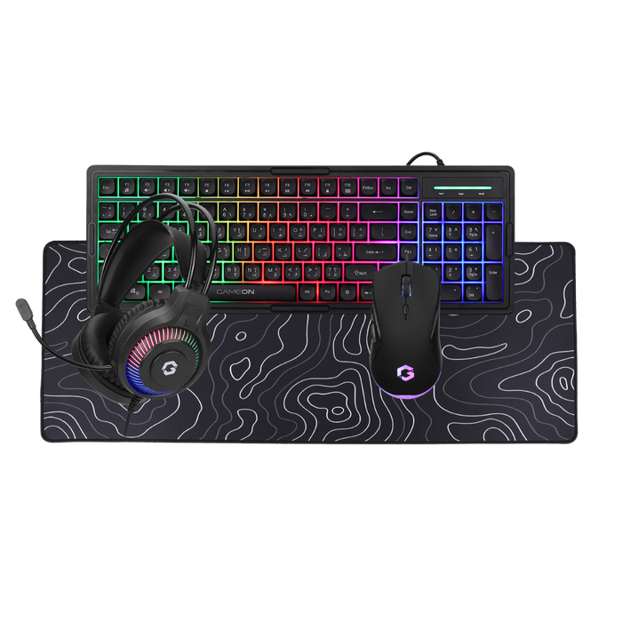 GAMEON CYPHERW XL All-In-One Gaming Bundle (Keyboard, Headset, Mouse & Mousepad) - Black