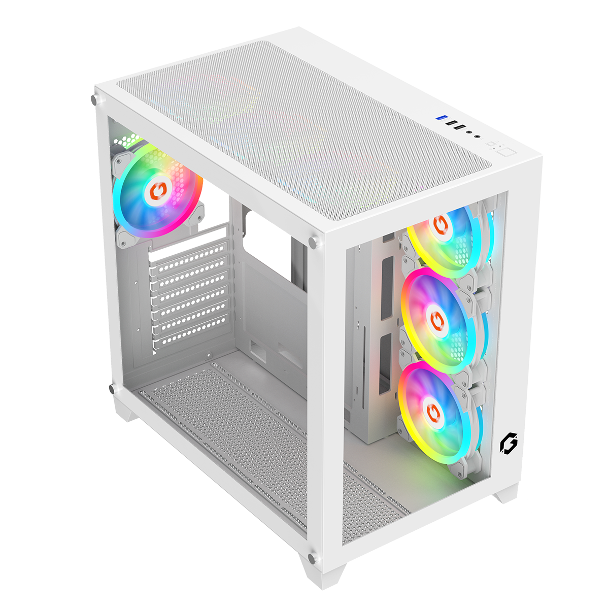 GameOn Emperor Arctic white case viewed from above