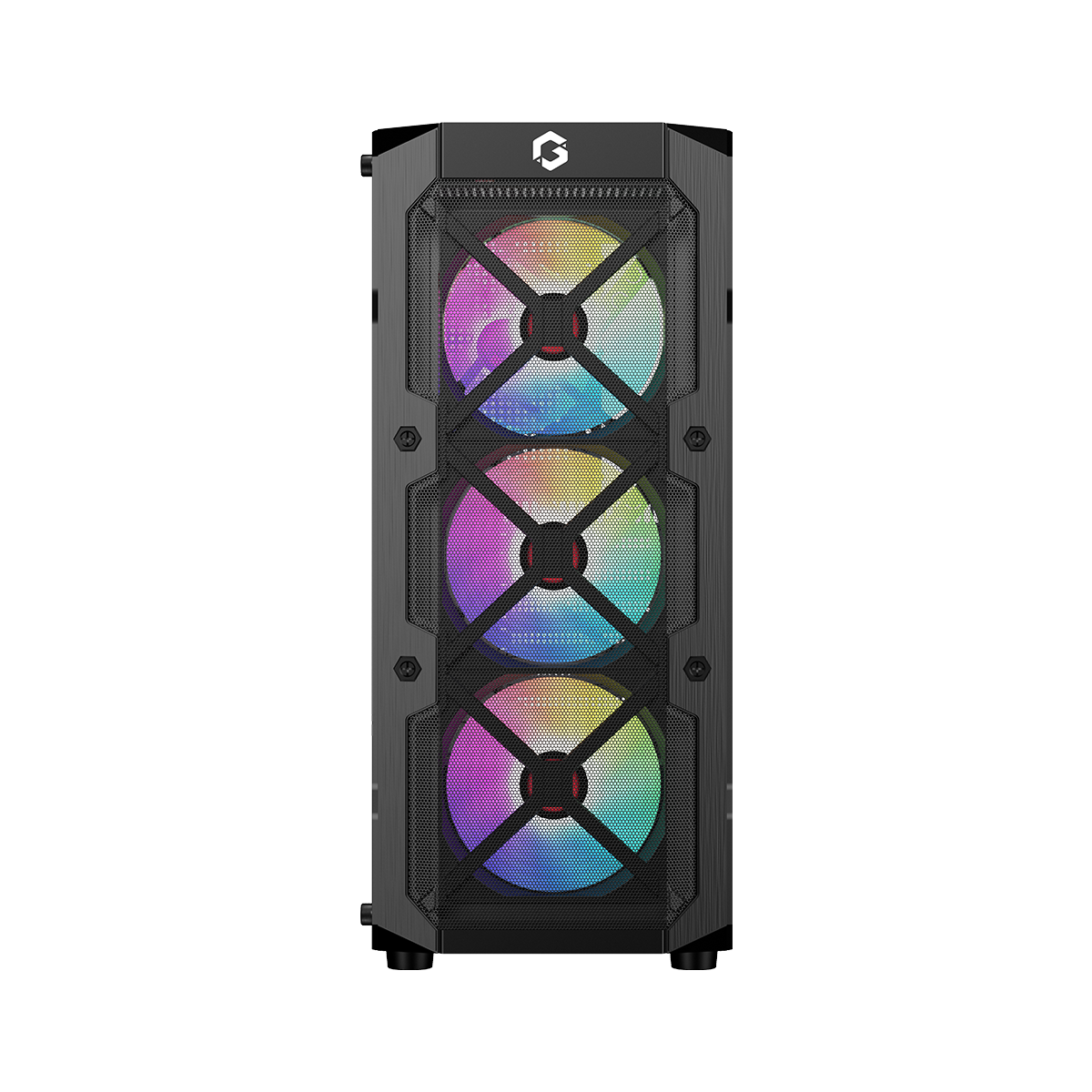GAMEON TRIDENT III-M POWERFORGE Series Mid Tower Gaming Case with 750W Power Supply Pre-Installed - Black