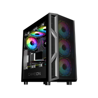 GAMEON Trident IV-M POWERFORGE Series Mid Tower Gaming Case with 750W Power Supply Pre-Installed - Black