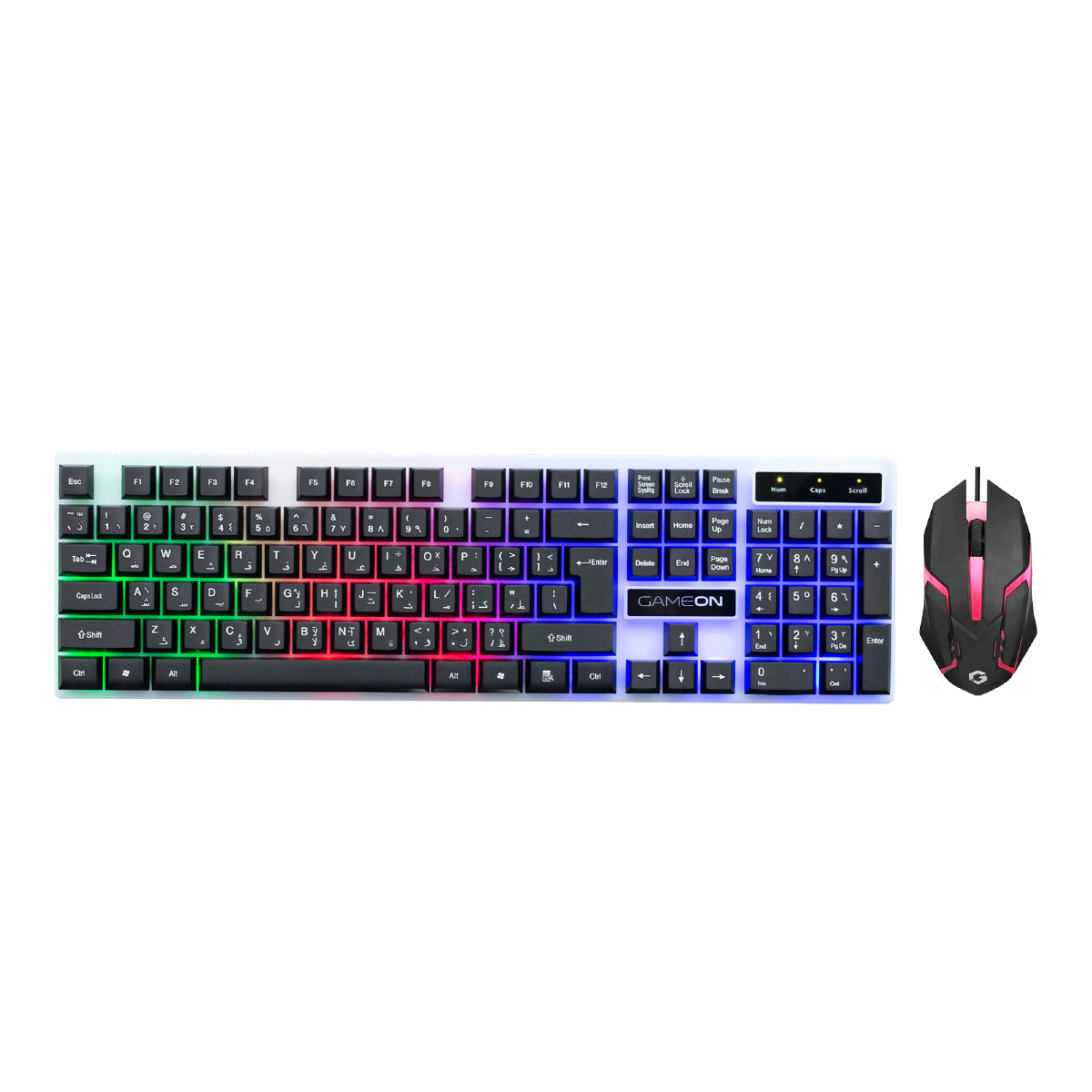 GAMEON DOMINION Series GO21KM-B RGB Wired Keyboard & Mouse 2 in 1 Combo - English/Arabic