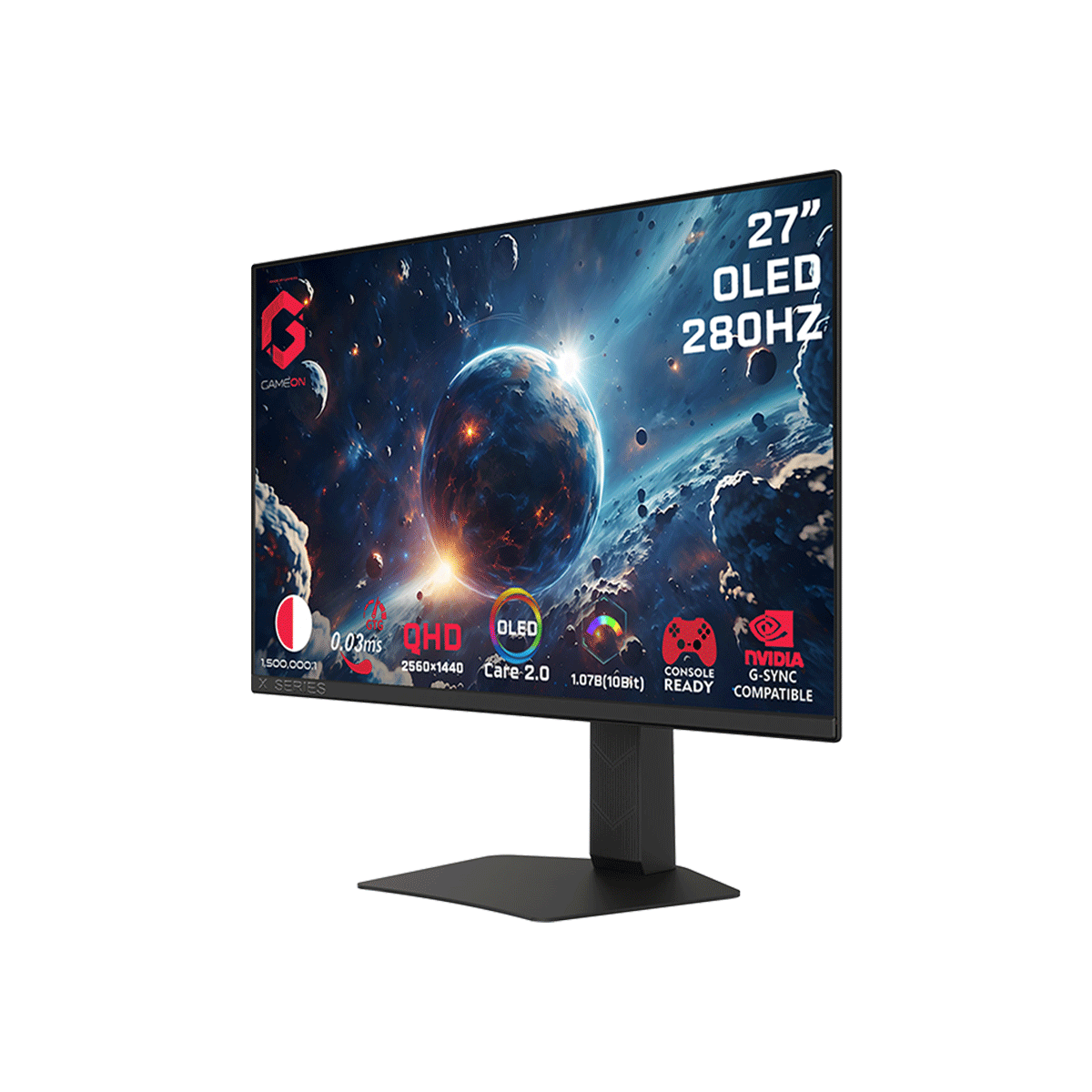 GAMEON GO27QDOLD280 Signature X Series 27" OLED QHD, 280Hz, 0.03ms, HDMI 2.1, Gaming Monitor (Supports PS5) - Black