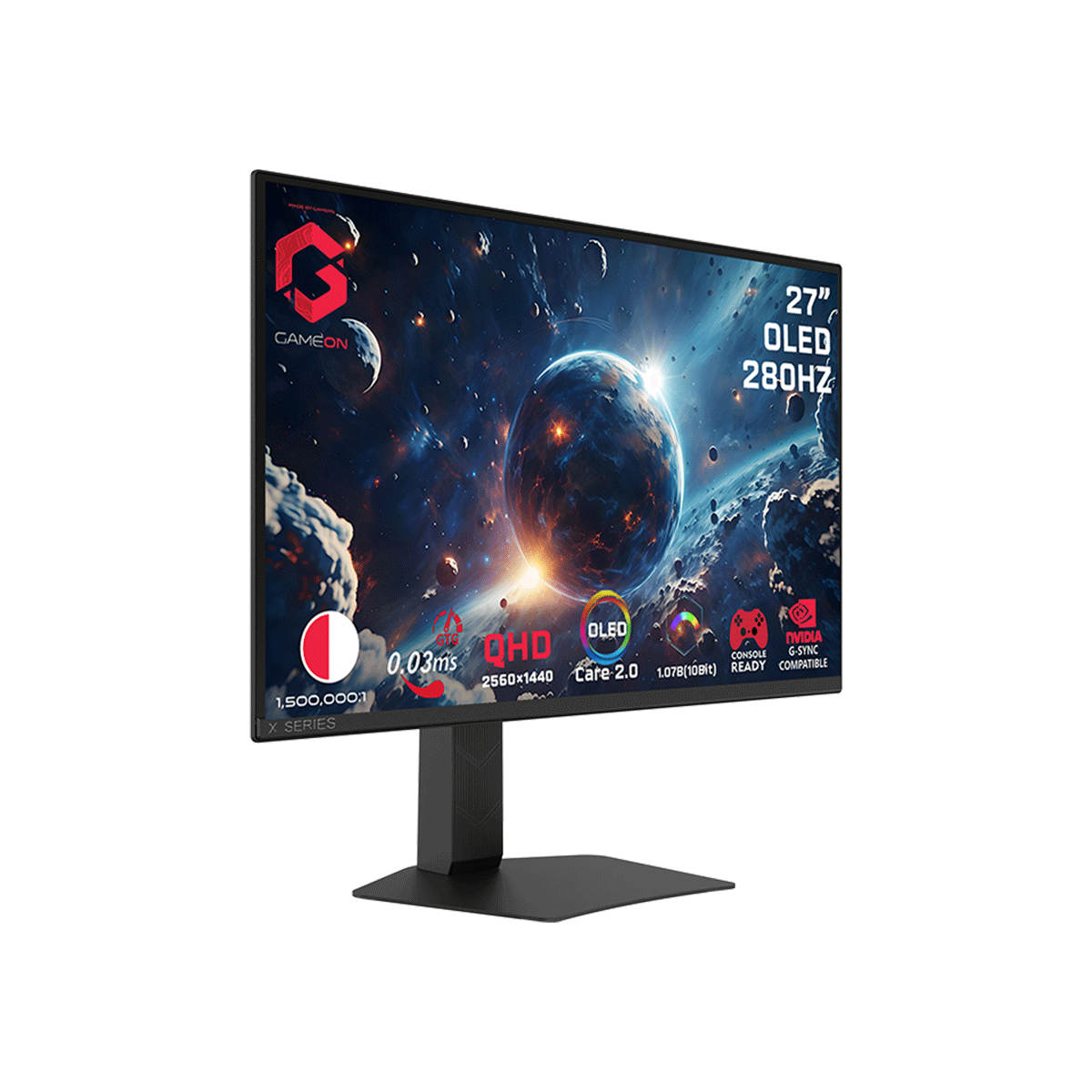 GAMEON GO27QDOLD280 Signature X Series 27" OLED QHD, 280Hz, 0.03ms, HDMI 2.1, Gaming Monitor (Supports PS5) - Black