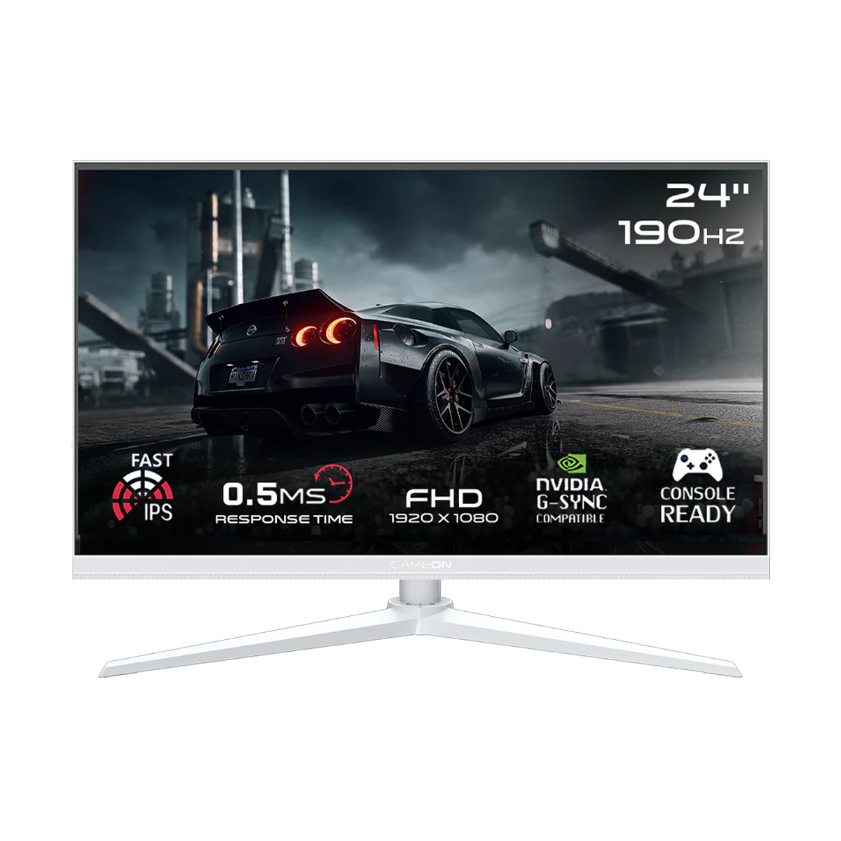 GAMEON GOA24FHD190IPS Artic Pro Series 24" FHD, 190Hz, MPRT 0.5ms, HDMI 2.1, Fast IPS Gaming Monitor (Supports PS5) - White
