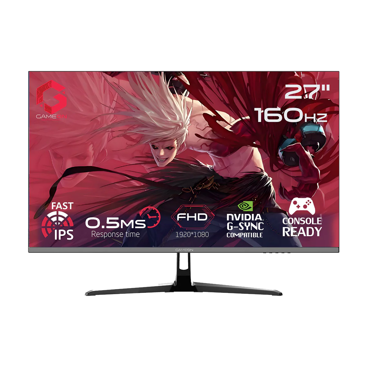 GAMEON GOES27FHD160IPS Essential Series 27" FHD, 160Hz, MPRT 0.5ms, HDMI 2.1, Fast IPS Gaming Monitor (Supports PS5) - Black