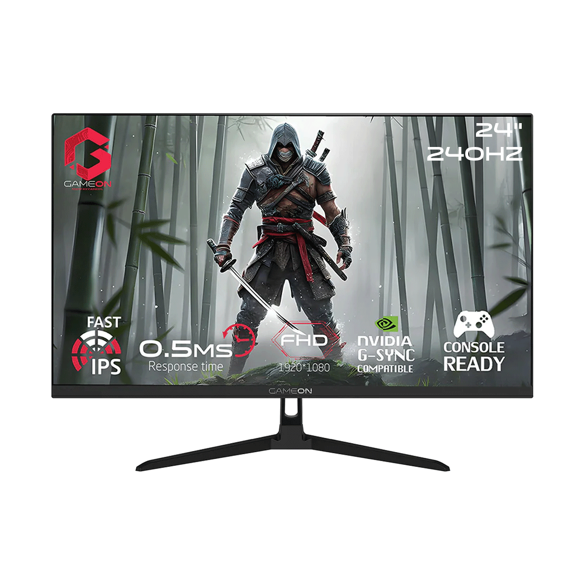 GAMEON GOESP24240IPS Esports Series 24" FHD, 240Hz, MPRT 0.5ms, HDMI 2.1, Fast IPS Gaming Monitor (Supports PS5) - Black