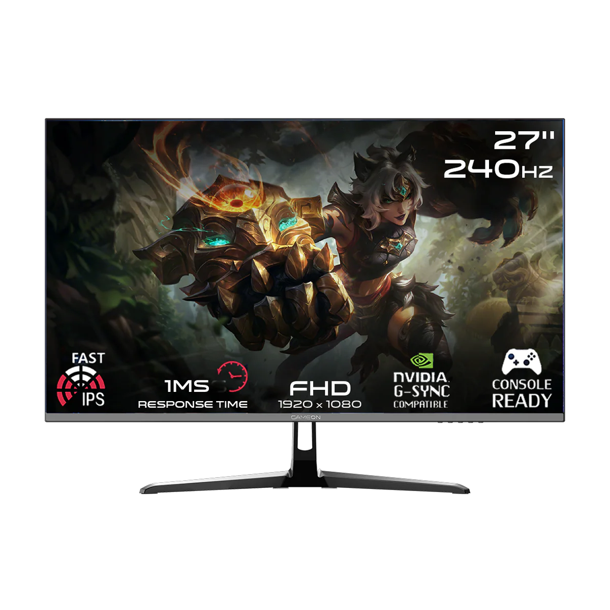 GAMEON GOESP27240IPS Esports Series 27" FHD, 240Hz, MPRT 0.5ms, HDMI 2.1, Fast IPS Gaming Monitor (Supports PS5) - Black