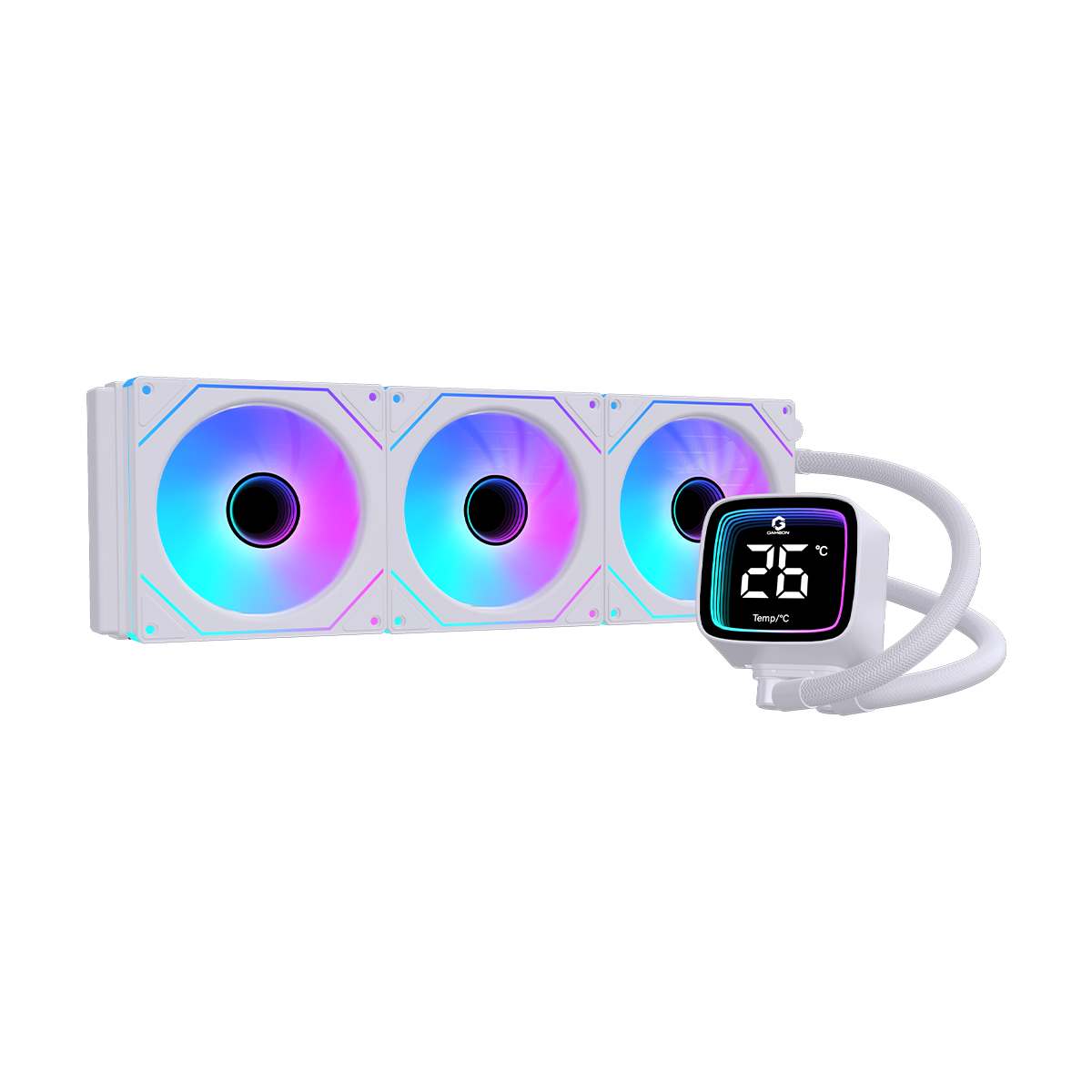 GAMEON - KRAKEN X Pro Series N360 LCD Display Liquid CPU Cooler 360mm With ARGB Tube – White