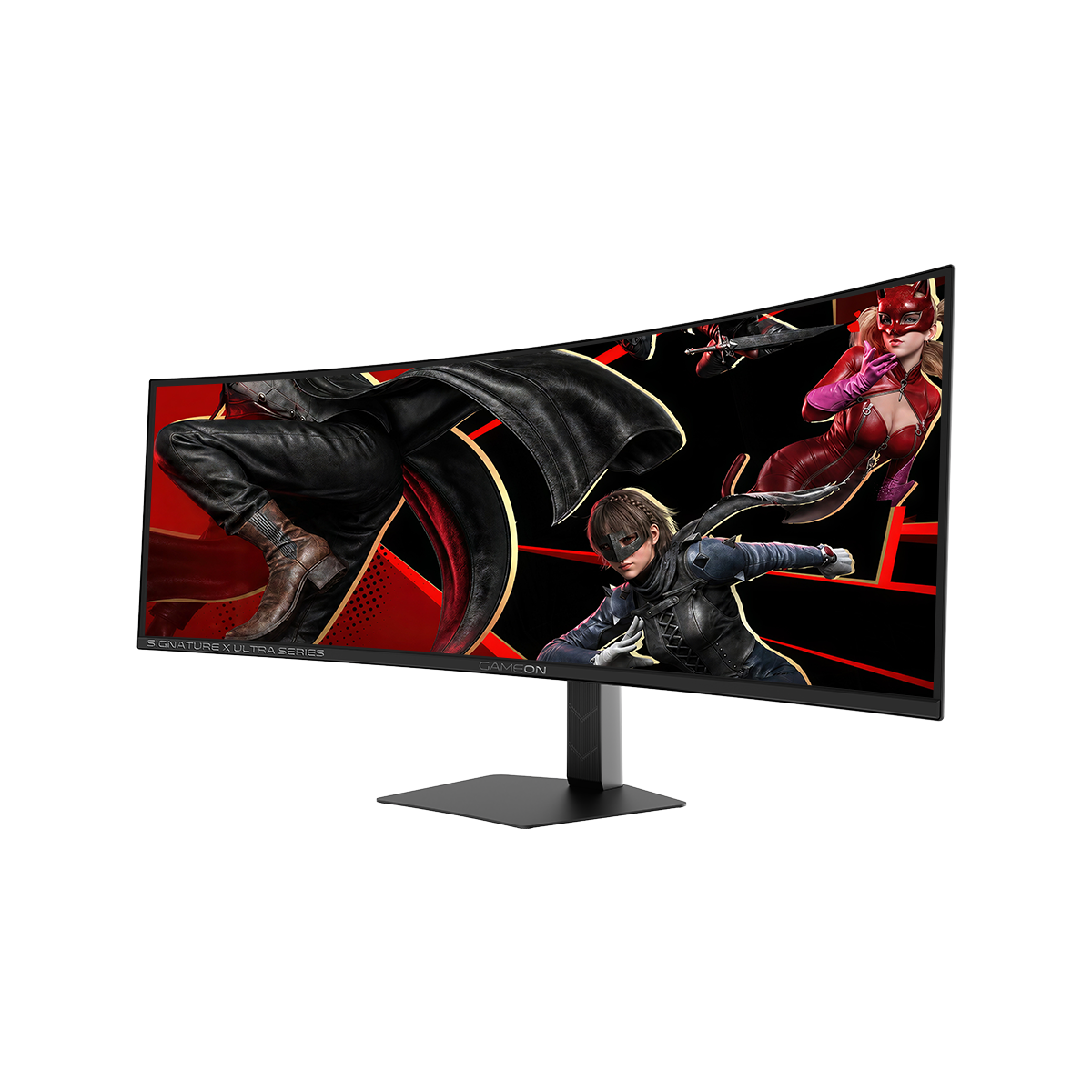 GAMEON GOM49DQDOLD144 Signature X Ultra-Wide Series 49" QD OLED (Screen care 2.0), 144Hz, MPRT 0.03ms, HDMI 2.1, Fast VA Panel Curved Gaming Monitor R1800 (Supports PS5) – Black