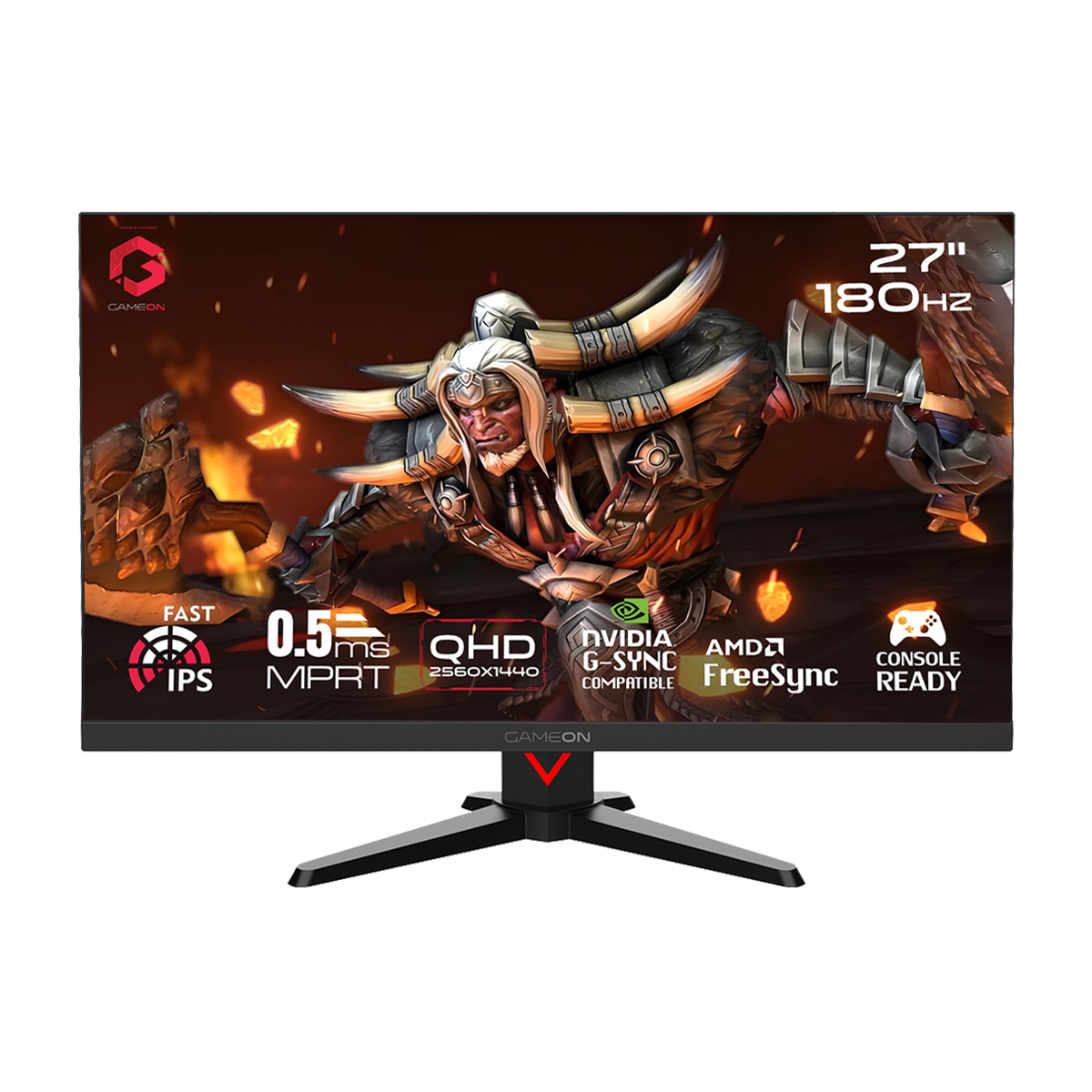 GAMEON GOMD27QHD180IPS Epic Series 27" QHD, 180Hz, 0.5ms, HDMI 2.1, IPS Gaming Monitor (Supports PS5) – Black