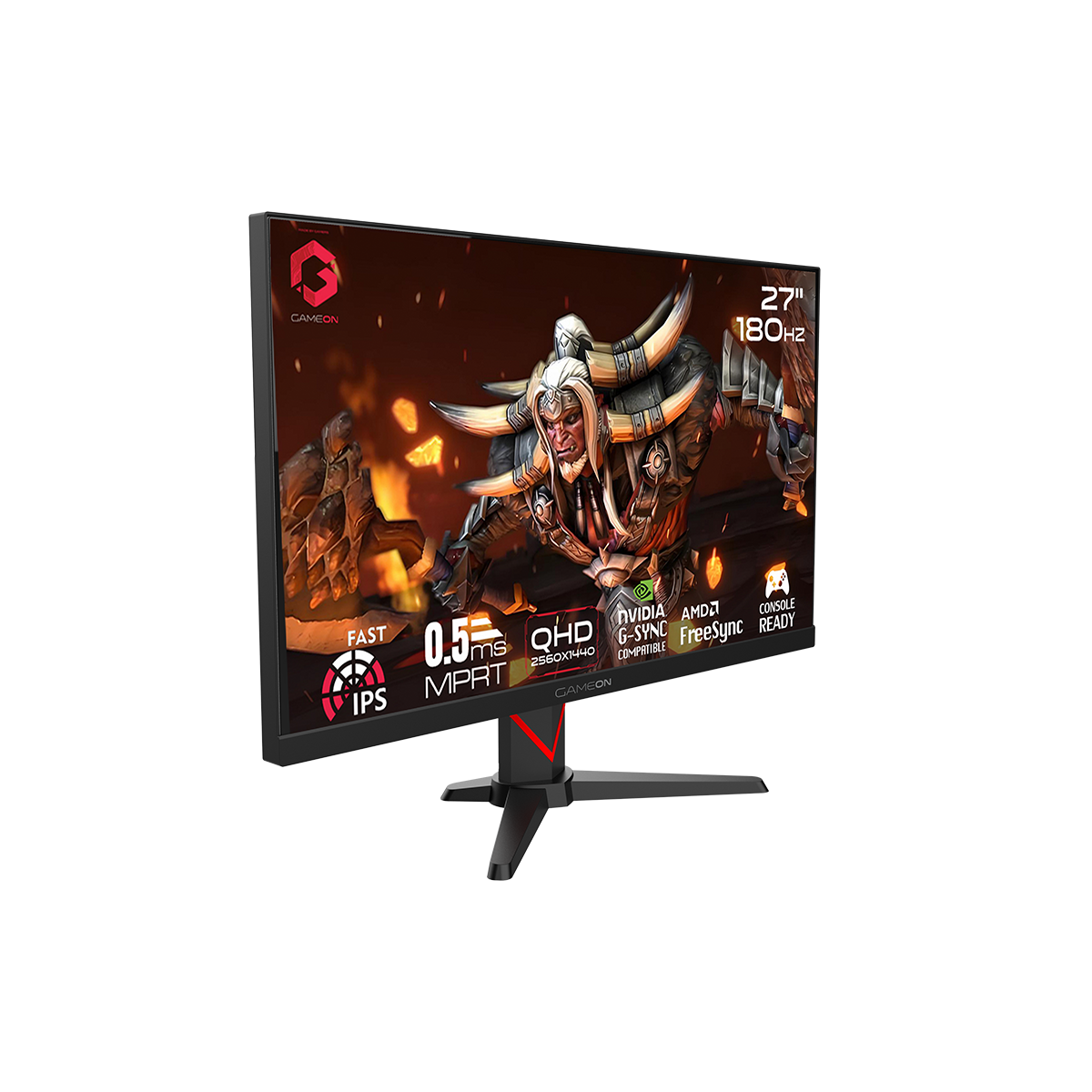 GAMEON GOMD27QHD180IPS Epic Series 27" QHD, 180Hz, 0.5ms, HDMI 2.1, IPS Gaming Monitor (Supports PS5) – Black