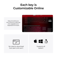 GAMEON MAGPRO Series GOMG1K8-RS 60% RGB Magnetic Mechanical Wired Gaming Keyboard with Customization Software & Wrist Band, Pink Switch - English/Arabic