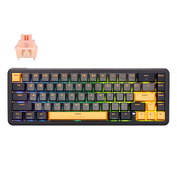 GAMEON VOLT Series GOMGK68-RS 60% RGB Magnetic Mechanical Wired Gaming Keyboard with Customization Software, Pink Switch - English/Arabic