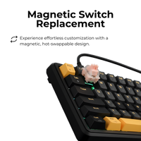 GAMEON VOLT Series GOMGK68-RS 60% RGB Magnetic Mechanical Wired Gaming Keyboard with Customization Software, Pink Switch - English/Arabic