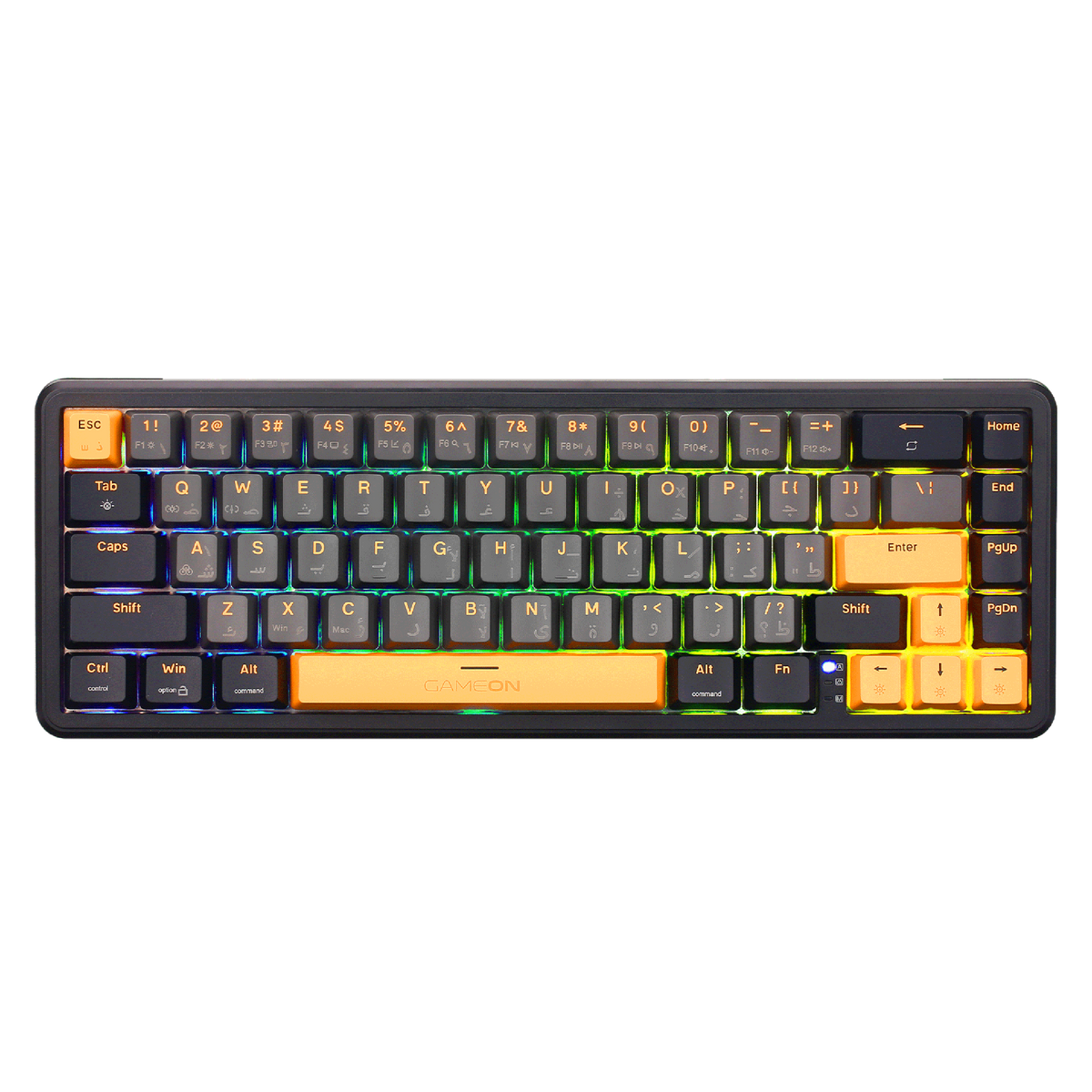 GAMEON VOLT Series GOMGK68-RS 60% RGB Magnetic Mechanical Wired Gaming Keyboard with Customization Software, Pink Switch - English/Arabic