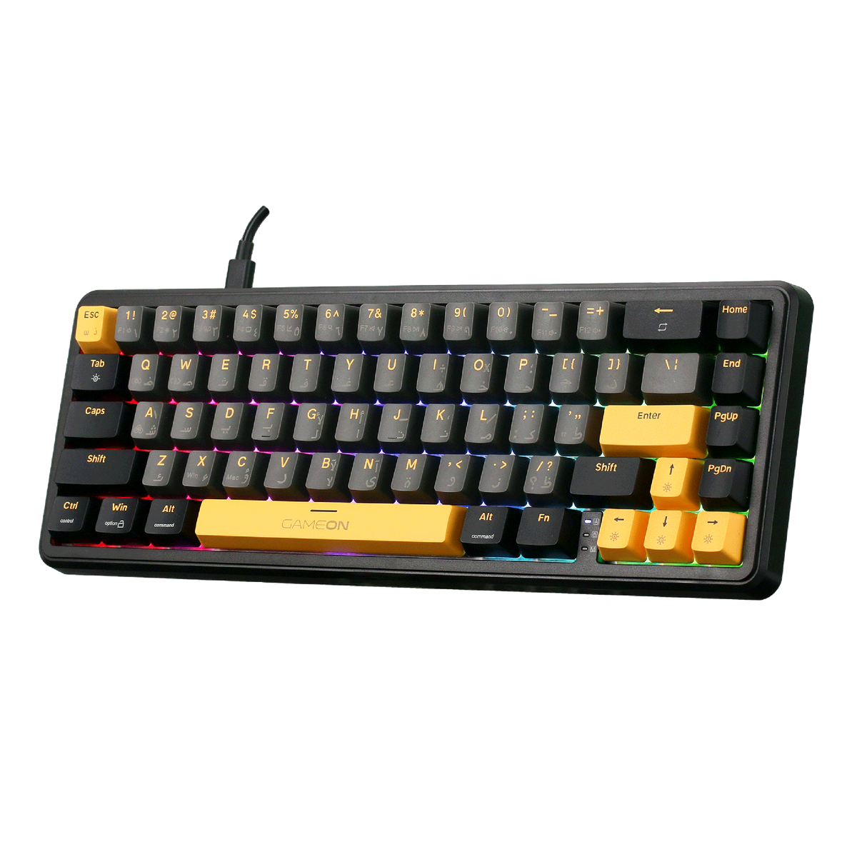 GAMEON VOLT Series GOMGK68-RS 60% RGB Magnetic Mechanical Wired Gaming Keyboard with Customization Software, Pink Switch - English/Arabic