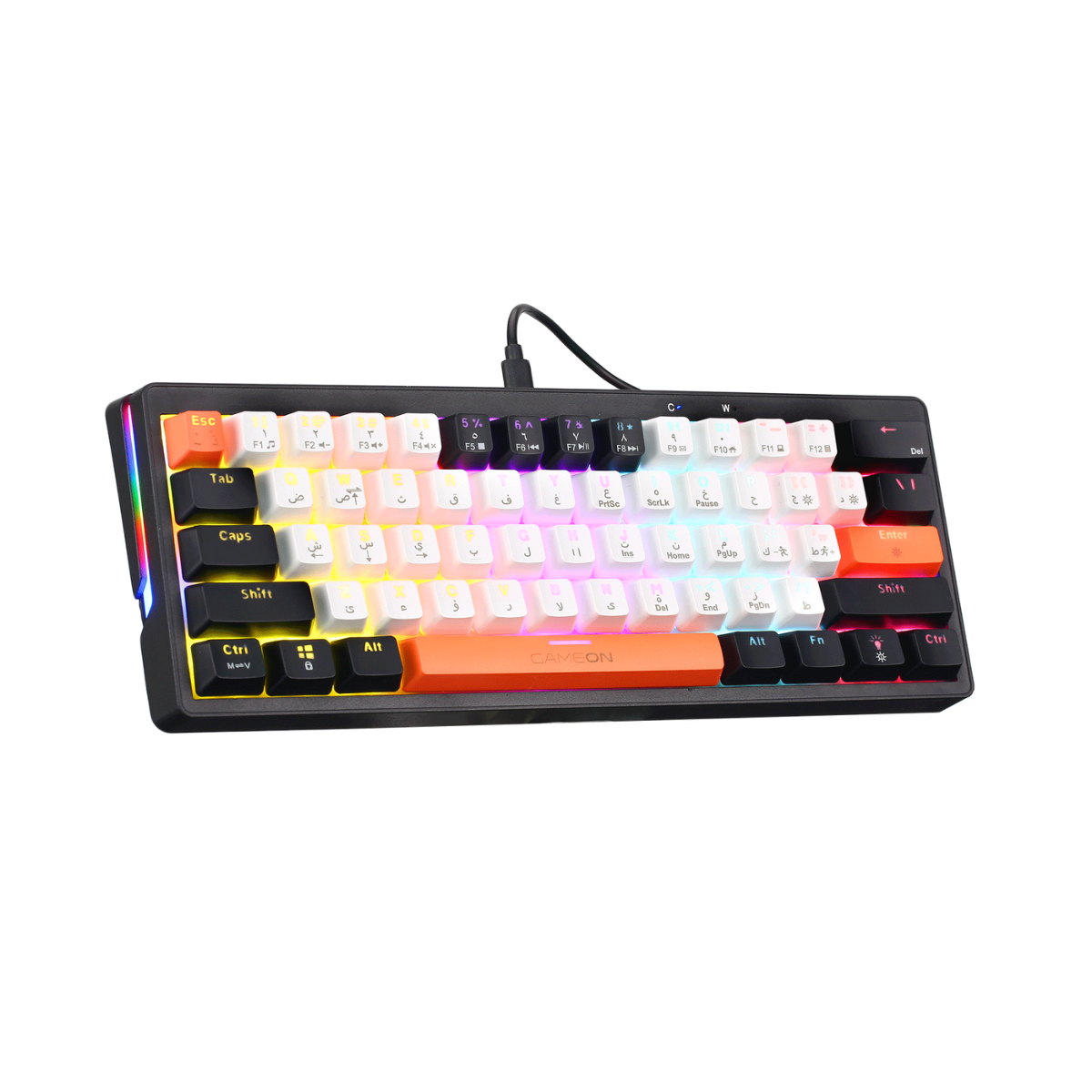 GAMEON AEROX Series GOMK160-RS 60% RGB Mechanical Wired Gaming Keyboard, Red Switch - English/Arabic