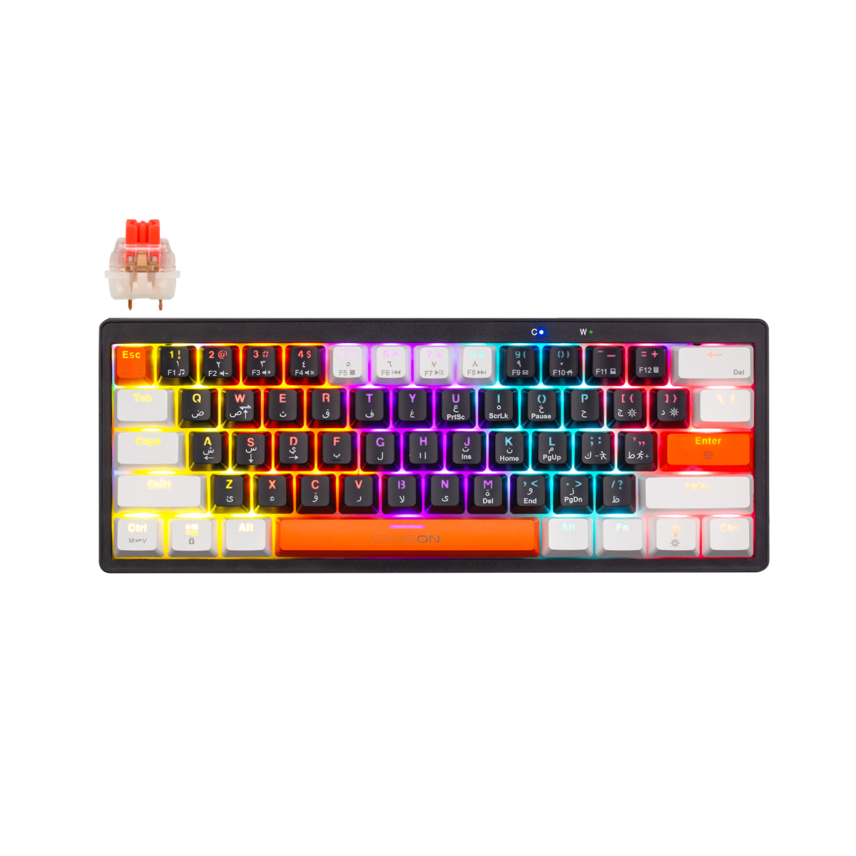 GAMEON AEROX Series GOMK60-RS 60% RGB Mechanical Wired Gaming Keyboard, Red Switch - English/Arabic