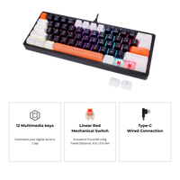 GAMEON AEROX Series GOMK60-RS 60% RGB Mechanical Wired Gaming Keyboard, Red Switch - English/Arabic