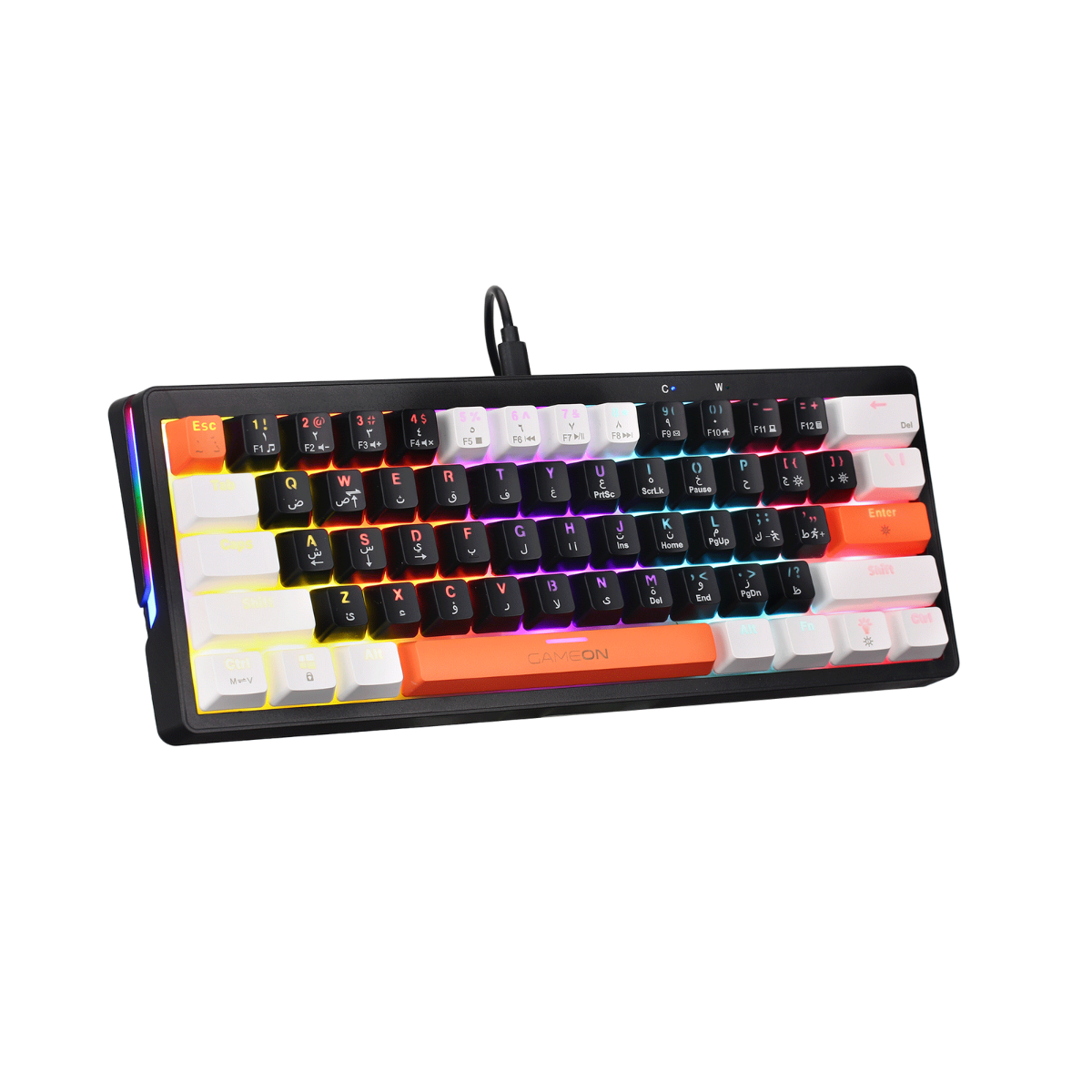 GAMEON AEROX Series GOMK60-RS 60% RGB Mechanical Wired Gaming Keyboard, Red Switch - English/Arabic