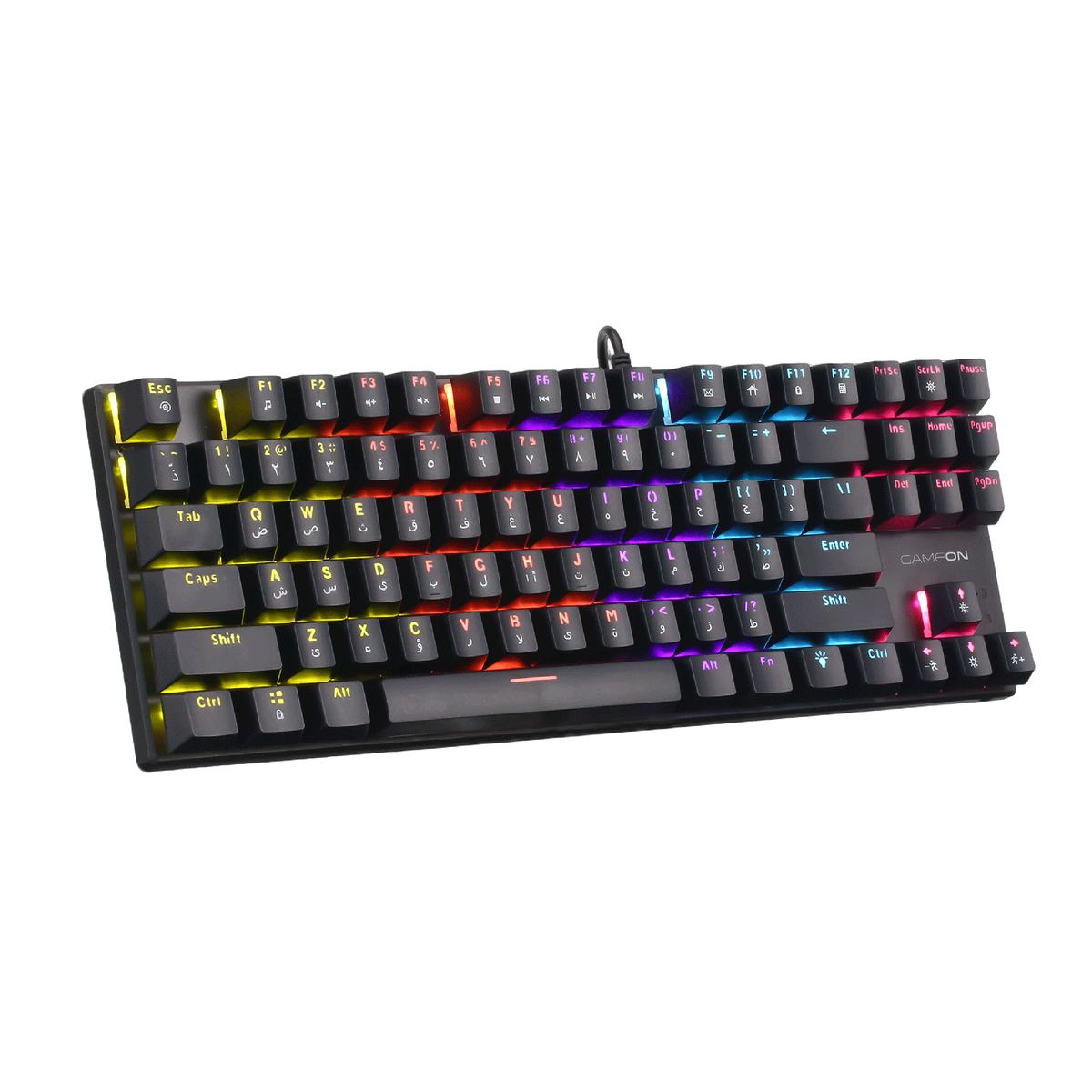 GAMEON KENORA Series GOMK87-RS 80% RGB Mechanical Wired Gaming Keyboard, Red Switch - English/Arabic