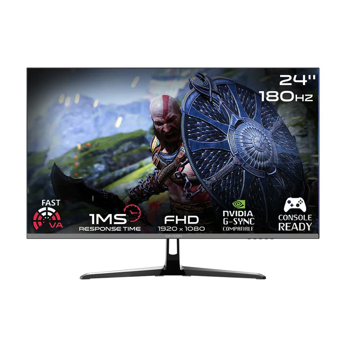 GAMEON GOPS24180VA Pro Series 24" FHD, 180Hz, MPRT 0.5ms, HDMI 2.1, Fast VA Panel Gaming Monitor (Supports PS5) - Black