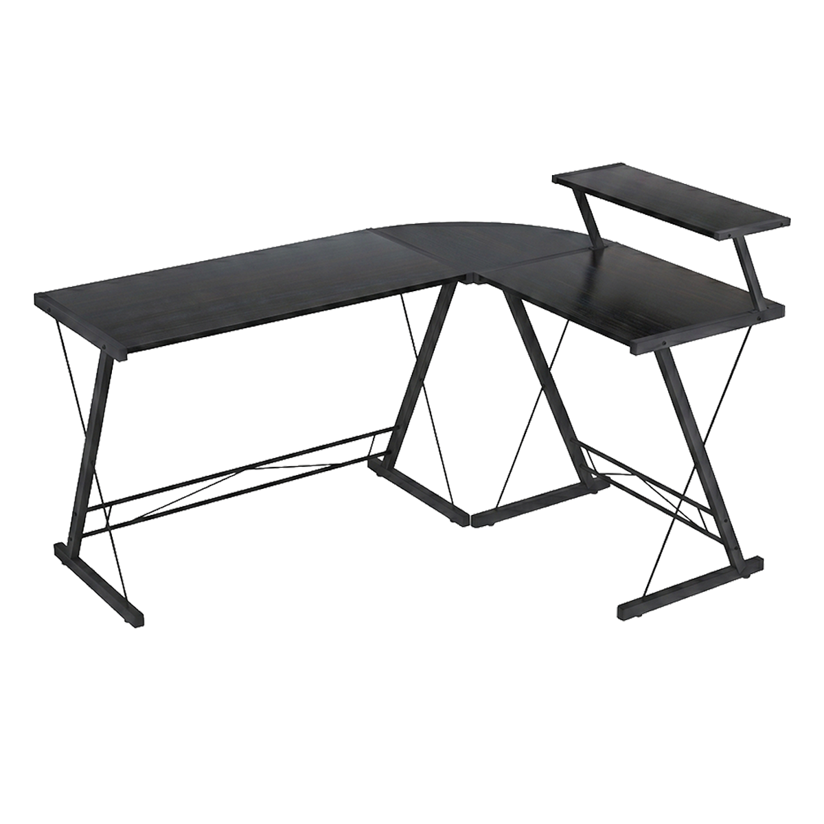 GAMEON 3 in 1 L-Shaped Slayer II XL Series Gaming Desk (Size: 150*112*74cm & Table top 100*48cm + 60*48cm) With Accessories Stand GOSLAYERXLII  - Black