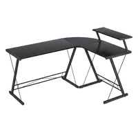 GAMEON 3 in 1 L-Shaped Slayer II XL Series Gaming Desk (Size: 150*112*74cm & Table top 100*48cm + 60*48cm) With Accessories Stand GOSLAYERXLII  - Black