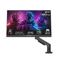 GAMEON GOM24FHD190IPSX Midnight Pro X Series 24" FHD, 190Hz, MPRT 0.5ms, HDMI 2.1, Fast IPS Gaming Monitor (Supports PS5) with Stand - Black