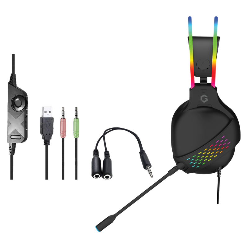 Buy GO 711 RGB Gaming Headset With Detachable Mic Online Premium